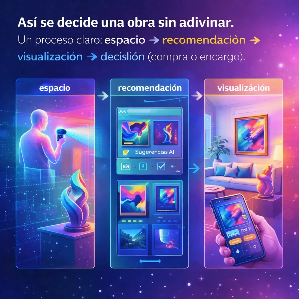 Visualización de una obra en el espacio antes de decidir
